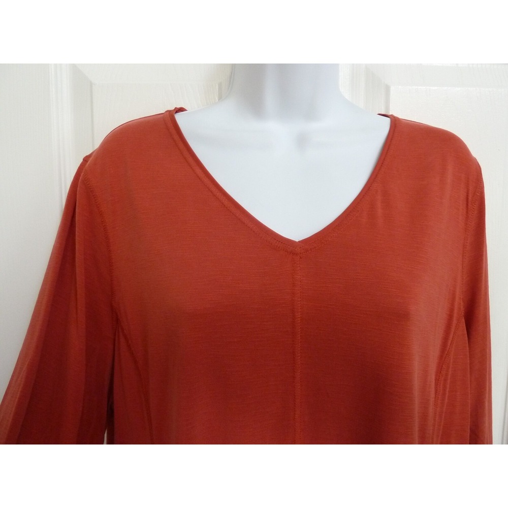 Chico's Zenergy Woven Insets Tunic Top Rich Paprika Sz 3 XL 16/18 NEW - Picture 4 of 7